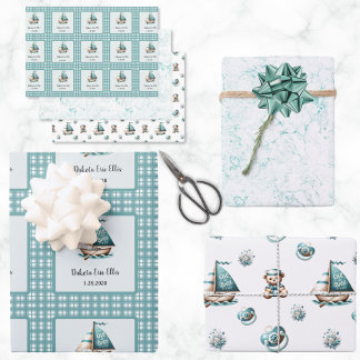 "Oh, Baby" Nautisch inpakpapier 3 stijlen Vel