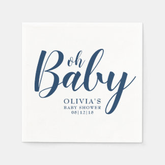 Oh Baby - Navy Blue Baby shower Servet