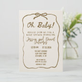 Oh Baby Neutral Baby shower Invitation (Debout devant)