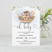 Oh Baby Noah's Arch Baby shower Invitation (Debout devant)