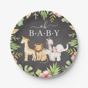 Oh Baby Oerwoud Baby shower 7" Bord