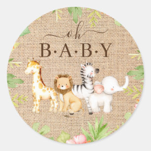 Oh Baby Oerwoud Baby shower Favor Classic Round St Ronde Sticker