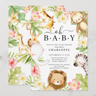 Oh Baby Oerwoud Baby shower Uitnodiging