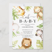 Oh Baby Oerwoud Baby shower Uitnodiging (Voorkant)