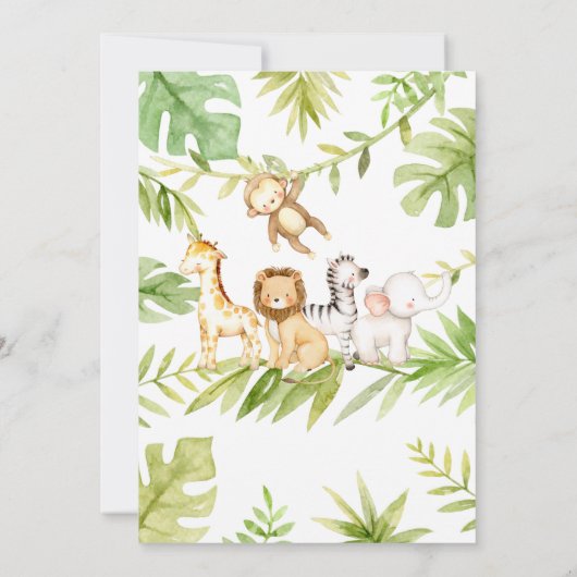 Oh Baby Oerwoud Baby shower Uitnodiging (Achterkant)