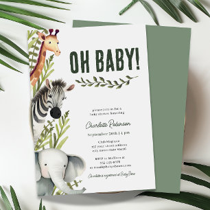 Oh Baby Oerwoud Baby shower Uitnodiging