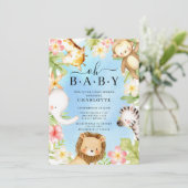 Oh Baby Oerwoud Baby shower Uitnodiging (Staand voorkant)