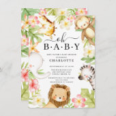 Oh Baby Oerwoud Baby shower Uitnodiging (Voorkant / Achterkant)