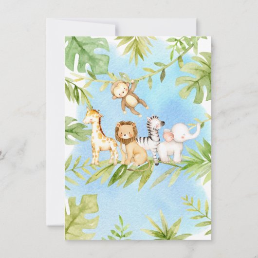 Oh Baby Oerwoud Baby shower Uitnodiging (Achterkant)