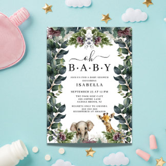 Oh baby Oerwoud safari dierlijk baby shower Kaart