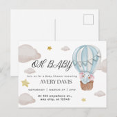 Oh baby, olifant, blauw briefkaart (Voorkant / Achterkant)