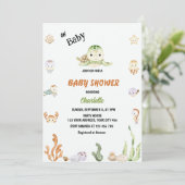Oh Baby Onder De Zee Baby Shower  Kaart (Staand voorkant)