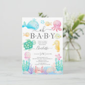 Oh Baby onder het Baby shower van het Zee Kaart (Staand voorkant)