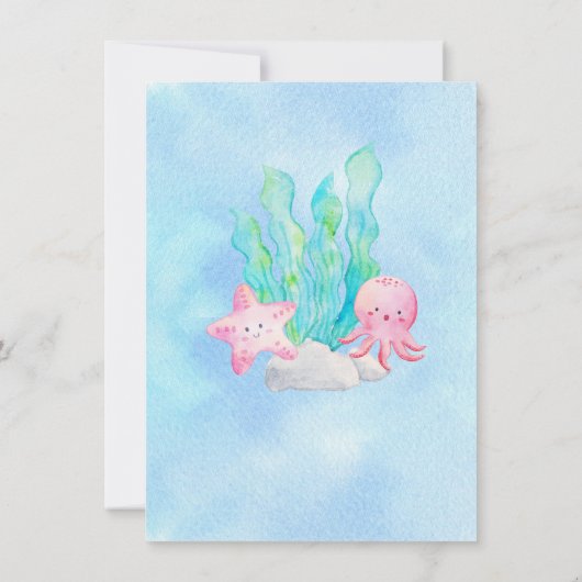 Oh Baby onder het Baby shower van het Zee Kaart (Achterkant)