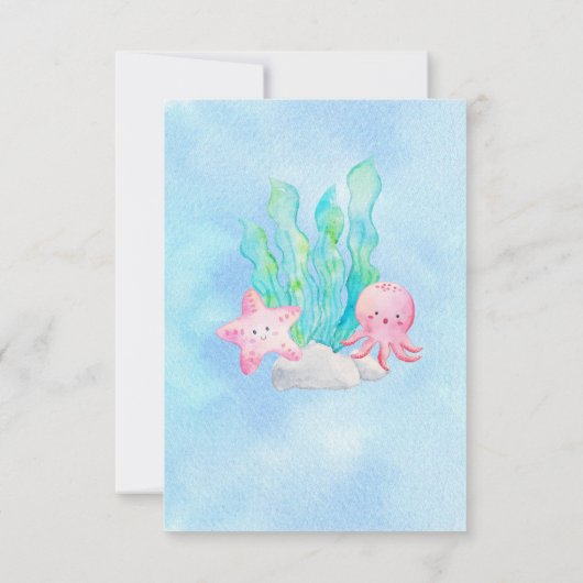 Oh Baby onder het Zee luierspoeltje Kaart (Achterkant)