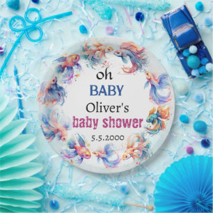 Oh baby onder het zee Vissen baby shower Papieren Bordje