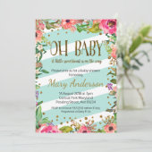 Oh Baby, or et menthe baby shower invitation (Debout devant)