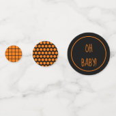 Oh Baby Orange Baby shower noir Motifs Confetti (Derrière)