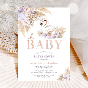 Oh Baby Pampas Oie Invitation Baby Shower