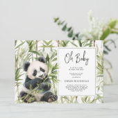 Oh Baby Panda Beer Bamboe Baby Shower Kaart (Staand voorkant)