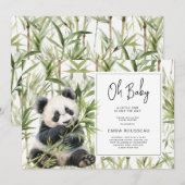 Oh Baby Panda Beer Bamboe Baby Shower Kaart (Voorkant / Achterkant)