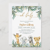 Oh Baby Party Animals Baby Shower Invitation (Devant)