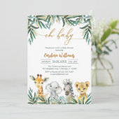 Oh Baby Party Animals Baby Shower Invitation (Debout devant)