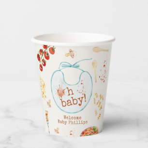 Oh Baby Pasta & Pacifiers Blue Boy Baby shower Papieren Bekers