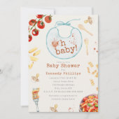 Oh Baby Pasta & Pacifiers Boy Baby shower Kaart (Voorkant)