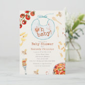 Oh Baby Pasta & Pacifiers Boy Baby shower Kaart (Staand voorkant)