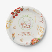 Oh Baby Pasta & Pacifiers Neutraal Baby shower Papieren Bordje (Voorkant)