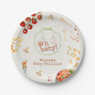 Oh Baby Pasta & Pacifiers Neutraal Baby shower Papieren Bordje