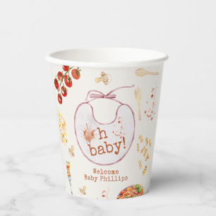 Oh Baby Pasta & Pacifiers Roze Meisje Baby shower Papieren Bekers