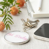 Oh Baby Personaliseer dit roze meisje Sleutelhanger (Zijkant)