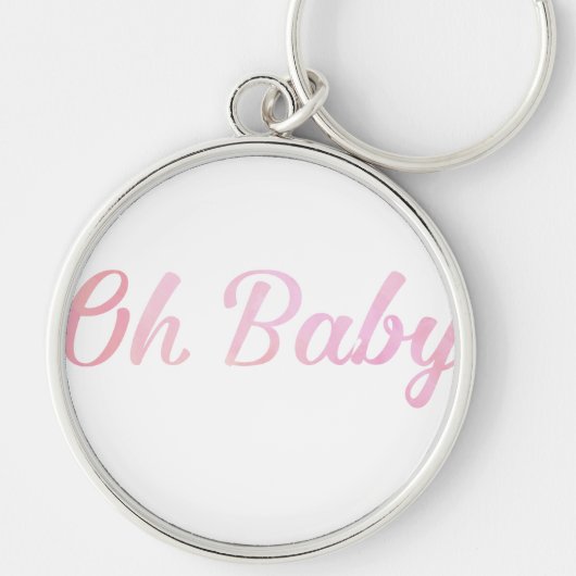 Oh Baby Personaliseer dit roze meisje Sleutelhanger (Voorkant)