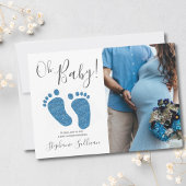 Oh Baby Photo Blue Boy Baby shower Invitation