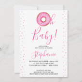 Oh Baby Pink Donut Girl's Baby shower Invitation (Devant)