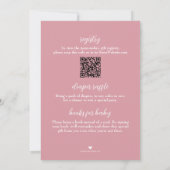Oh Baby! Pink Girl Baby shower QR-code Kaart (Achterkant)