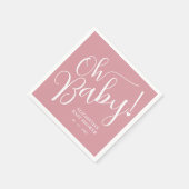 Oh Baby! Pink Girl Baby shower Servet (Hoek)