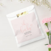 Oh Baby Pink Script Minimal Baby Shower  Bedankzakje (Gezegeld)