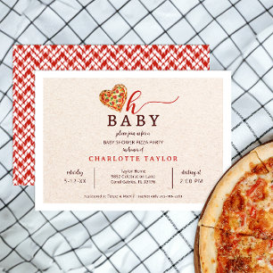 Oh Baby Pizza Baby shower Invitation - Fun Food-Th
