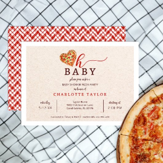 Oh Baby Pizza Baby shower Invitation - Fun Food-Th