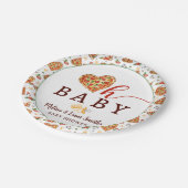 Oh Baby Pizza en Fopspenen Baby shower Papier Plat Papieren Bordje (Gekanteld)