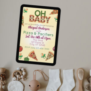 Oh Baby, Pizza & Fopspenen Baby Borrel Kaart