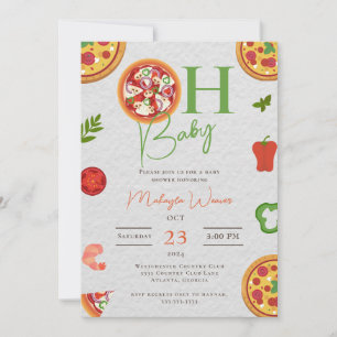 Oh Baby Pizza Pacifiers chic Baby shower Invitatio Kaart