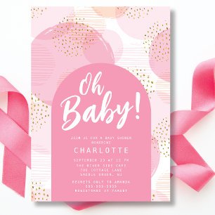 Oh Baby Polka Dots Baby shower Uitnodiging