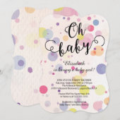 Oh Baby! Polka Dots Neutraal Baby shower Invitatio Kaart (Voorkant / Achterkant)