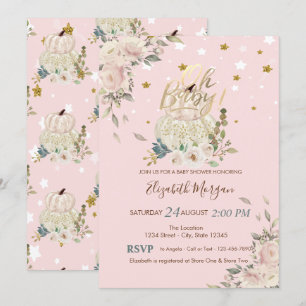 Oh Baby, pompoenen, sterren Baby shower Kaart