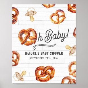 Oh Baby Pretzels & Fopspenen Baby shower Welkom Poster