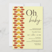 Oh Baby Retro Invitation Baby shower - Mid Century (Devant)